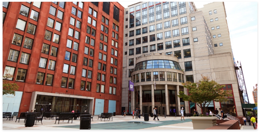 Exterior of academic building at New York University